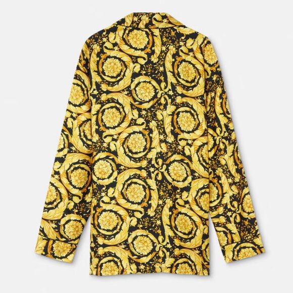 Brand New w/Tags $1,825 VERSACE Barocco-Print SILK PAJAMA TOP Size 4 IT / M - Picture 15 of 15